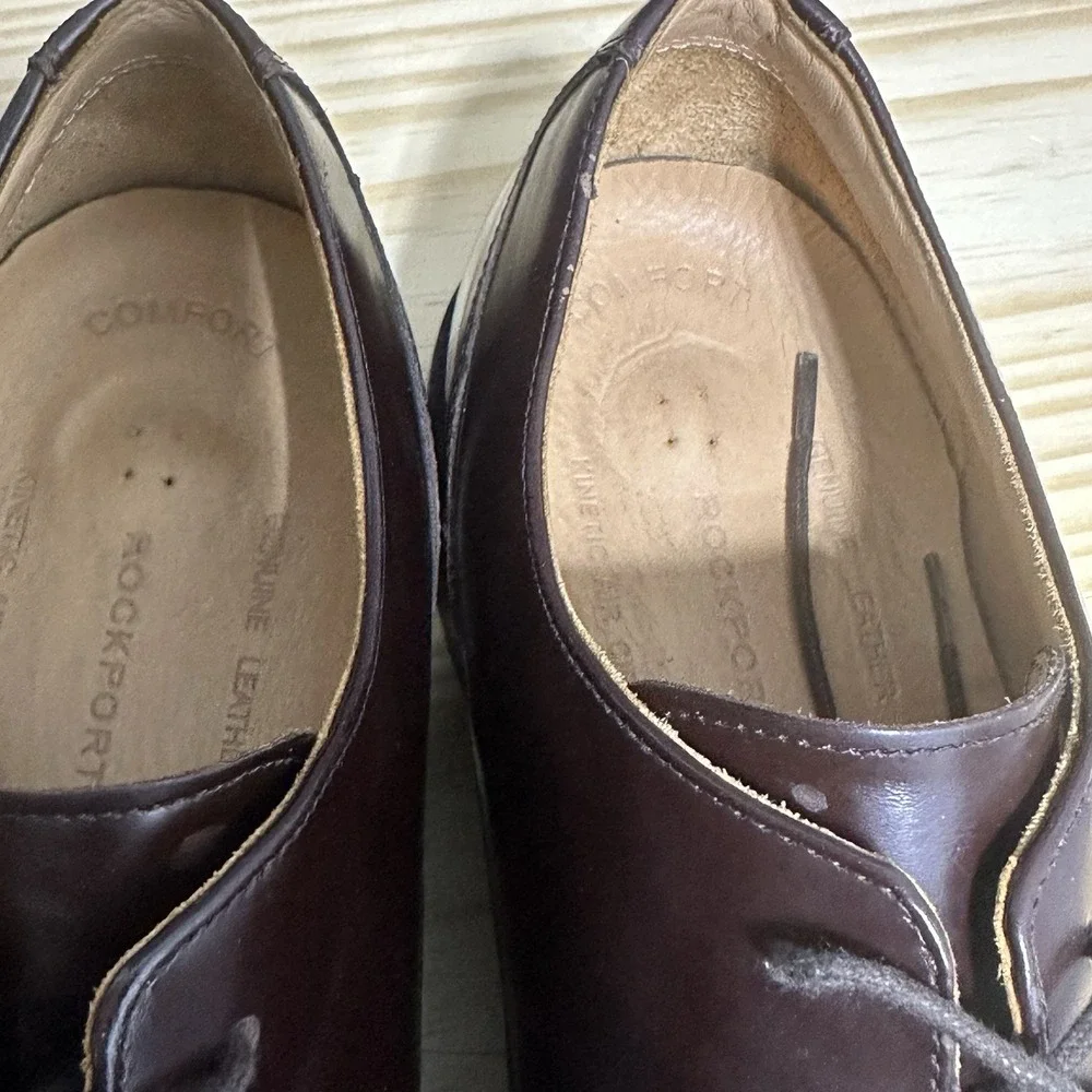 Rockport Mens Size‎ 11 M Walker Burgundy Leather Split Toe Oxford Shoes APM1235E